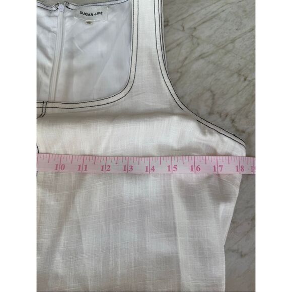 Sugar Lips Bandit Jumpsuit Contrast Stitching cotton/linen blend size M - Picture 4 of 7